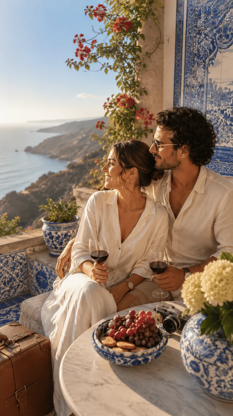 Casal em lua de mel durante viagem internacional com assistência completa